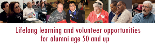 Lifelong learning and volunteer opportunites for alumni age 50 and up