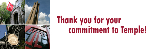 Thank you for your commitment to Temple
