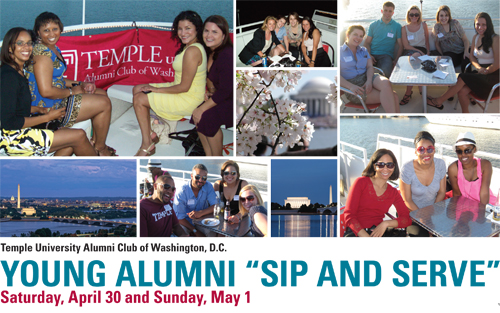 Temple University Alumni Club of Washington, D.C. - Young Alumni "Sip and Serve" - Saturday, April 30 and Sunday, May 1