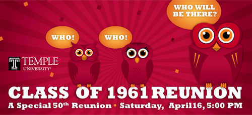 Class of 1961 Reunion - A special 50th Reunion - Saturday, April 16, 5:00 PM