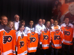 students recognized at Flyers game