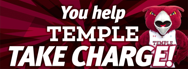 You help Temple TAKE CHARGE!