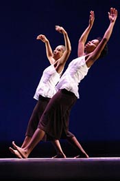 Two Boyer dance students performing.