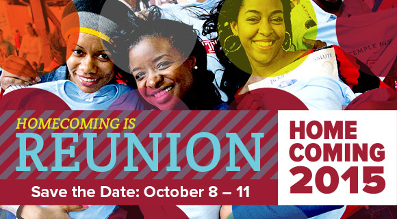 Save the Date: October 8-11 | Homecoming is Reunion | Image of Temple students