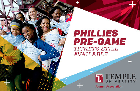 Phillies Pre-Game Tickets Still Available. Temple University Alumni Association.