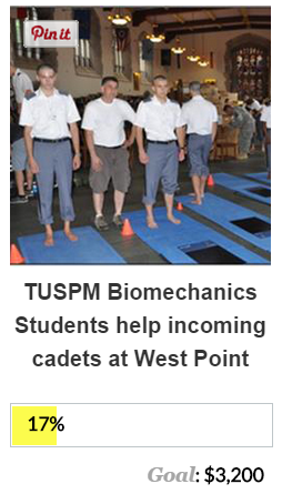 Biomechanics students helping West Point Cadets progress bar.