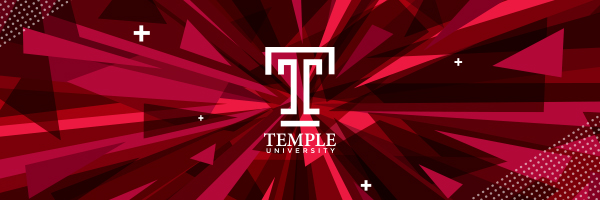 Temple University Banner Graphic with Diamond Pattern.