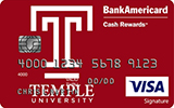 Temple Branded BankAmericard Cash Rewards™ Visa Signature® credit card