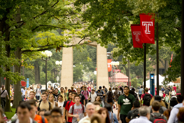 Busy day on Temple's main campus