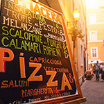 Pizza sign in Rome