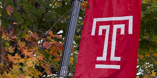 Temple Flag in the Fall