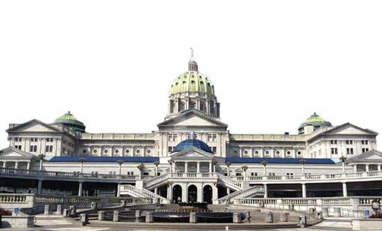 The capital building in Harrisburg