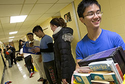 Students volunteering at a local elementary school.