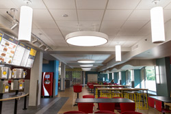 LED lighting in the Student Center food court