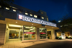 The entrance to Fox Chase Cancer Center 