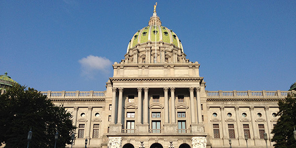 The dome of the Pennsylvania Capitol Building.