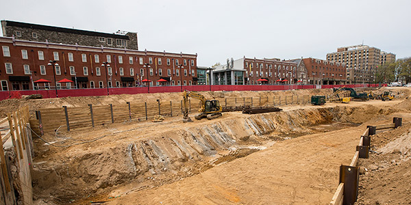 The space on Main Campus where the new library will be built.
