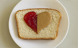 A peanut butter and jelly sandwich. 