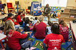 Mayor Michael Nutter reads a children’s book in a Philadelphia classroom.