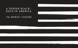 An illustrated black and white American flag.